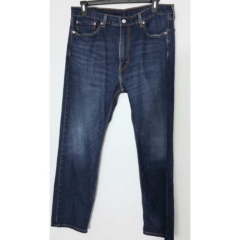 Levis 505 Jeans Men's Size 38 X 29 Blue Straight Leg Zip Up Pockets Pre-owned